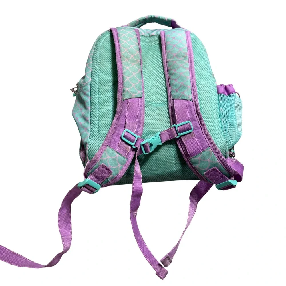 Bentgo Kids 2-in-1 Backpack Insulated Lunch Bag Mermaid Scales Teal Purple
